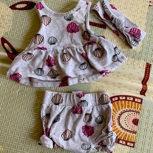 Baby girl seashell outfit